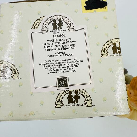 Memories of Yesterday Figurine Enesco Couple Dancing We's Happy! 1987 NIB - Picture 5 of 6